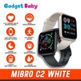 MiBro C2 White | Smartwatch | 1.69" Full HD Color | 20 Sports Mode | Stress Monitoring | Heart Rate Monitoring | 2 ATM Waterproof